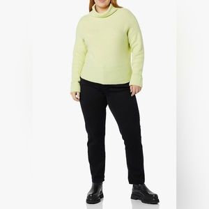 Daily Ritual Women's Cozy Boucle Horizontal Knit Long-Sleeve Mock Neck Sweater